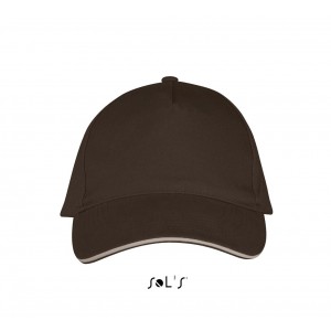 Sols Long Beach 5 paneles sapka, Chocolate/Beige, U