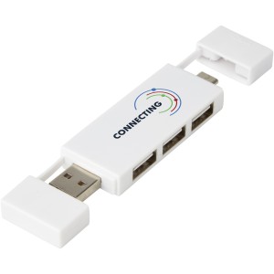 Mulan dual USB 2.0 hub, fehr (vezetk, eloszt, adapter, kbel)